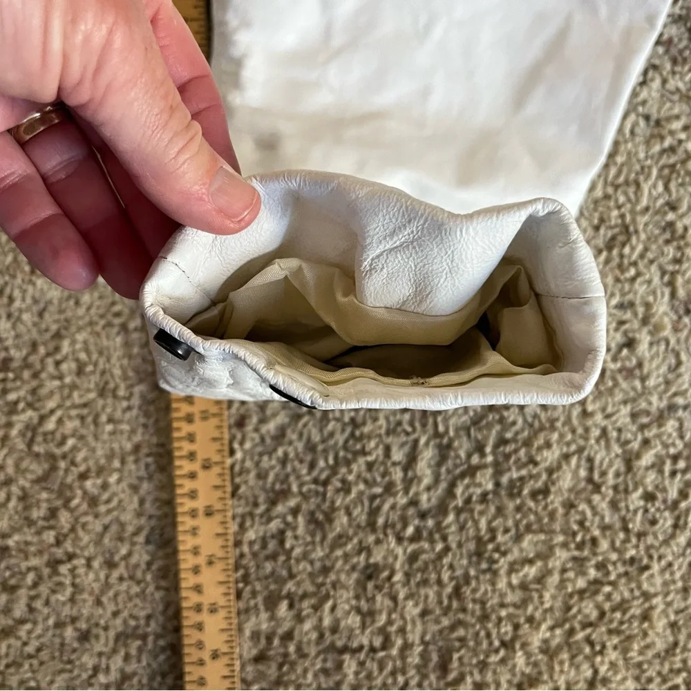 Vintage 80s Comint Argentinian White  and Gray Genuine Leather Jacket - Picture 13 of 16